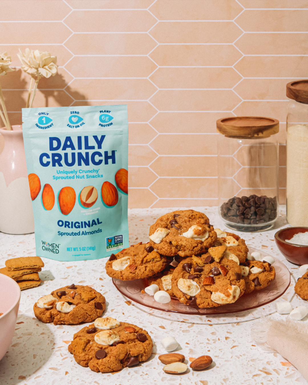 Almond Butter S'mores Cookies - Daily Crunch