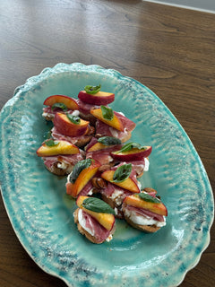 Peach Burrata Crostini